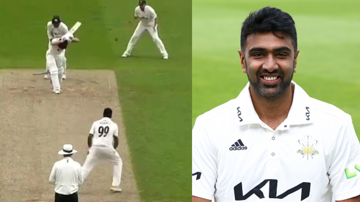 WATCH - R Ashwin foxes Somerset's Tom Lammonby to pick his first wicket for Surrey 