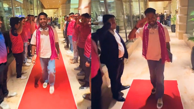 IPL 2024: WATCH- Dhruv Jurel receives special 'salute' welcome from hotel staff as he joins RR camp