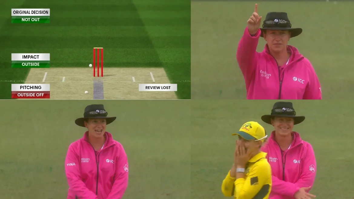 WATCH- On-field umpire mistakenly signals out despite TV umpire saying not out during Australia v South Africa women’s ODI