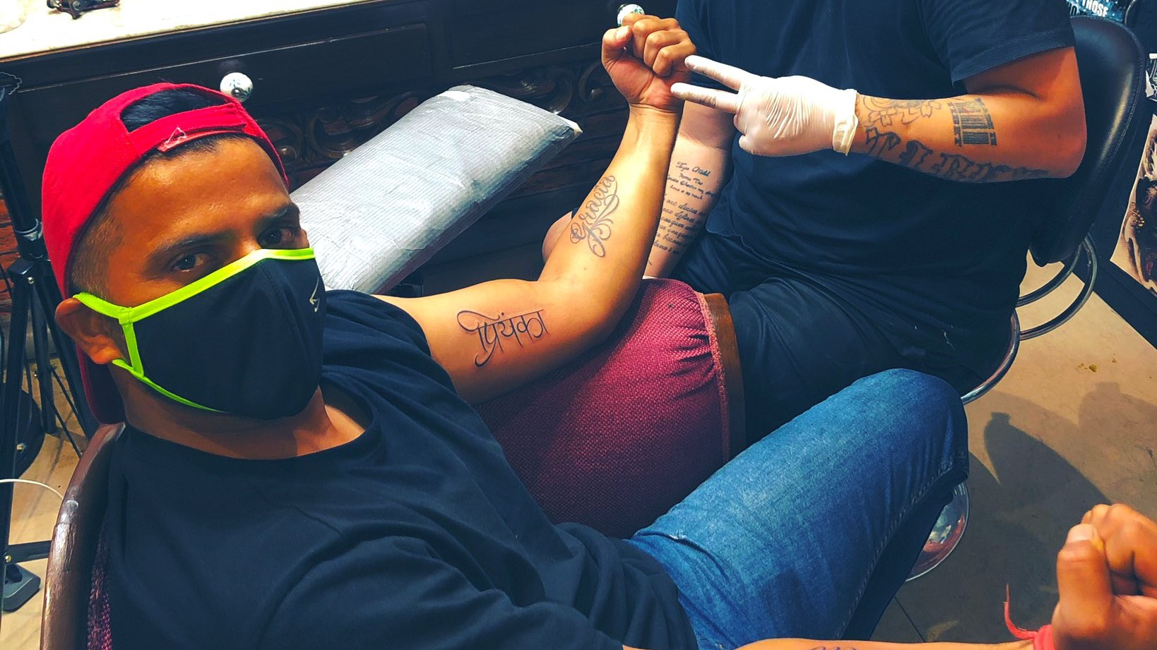Suresh Raina gets names of wife and kids inked on his arms; shares picture on social media