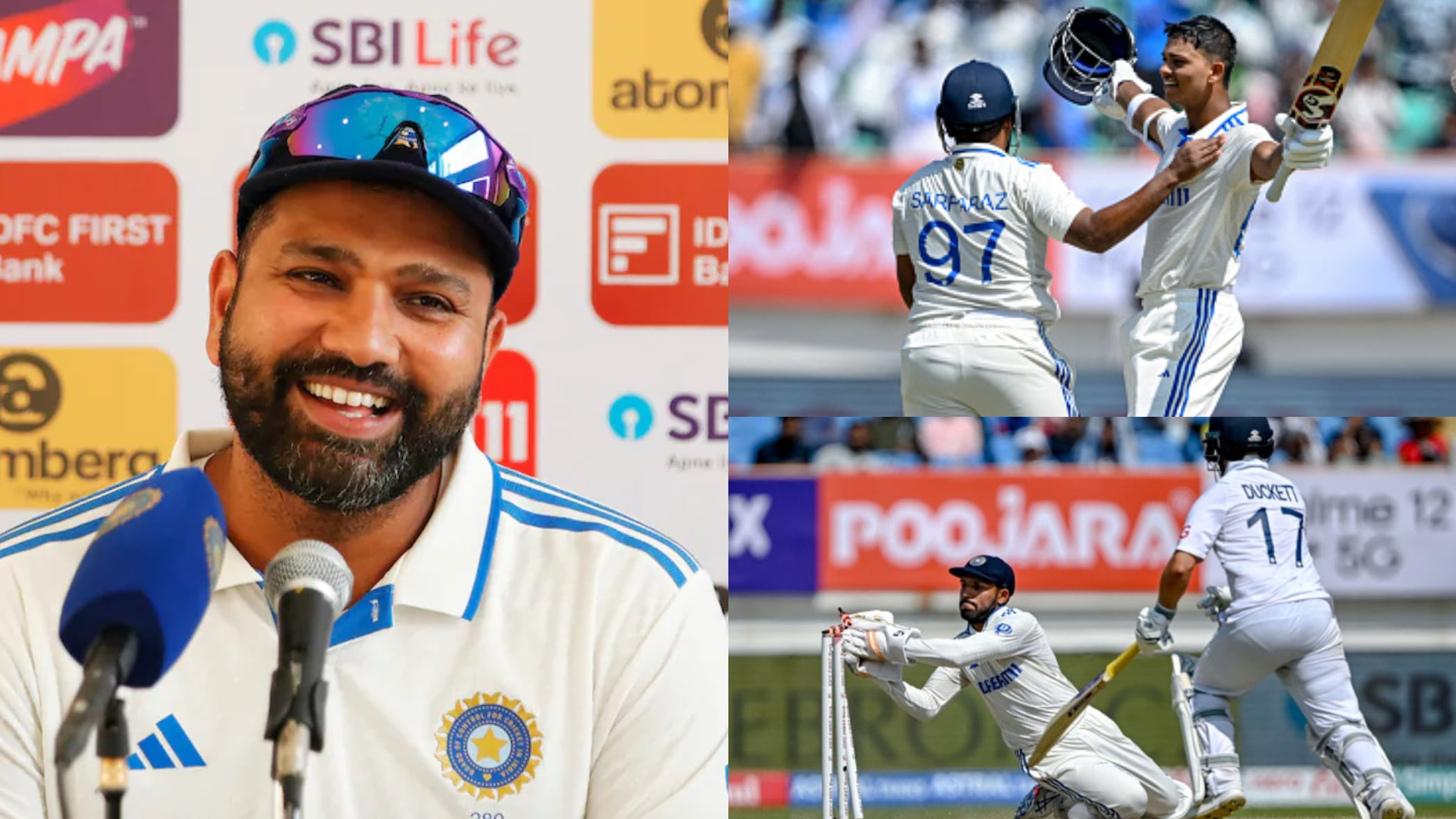 IND v ENG 2024: “Yeh aajkal ke bacche”- Rohit Sharma praises Yashasvi, Sarfaraz and Jurel after India’s win in 3rd Test