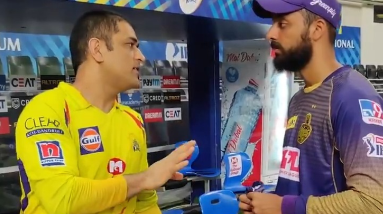 IPL 2020: WATCH - Varun Chakravarthy spends valuable time with MS Dhoni after the CSK-KKR clash