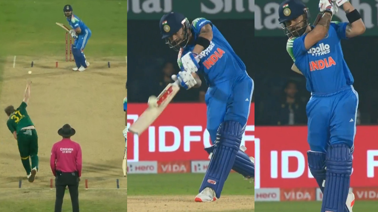 IND v SA 2025: WATCH- Virat Kohli’s brilliant no-look six off Corbin Bosch in third ODI