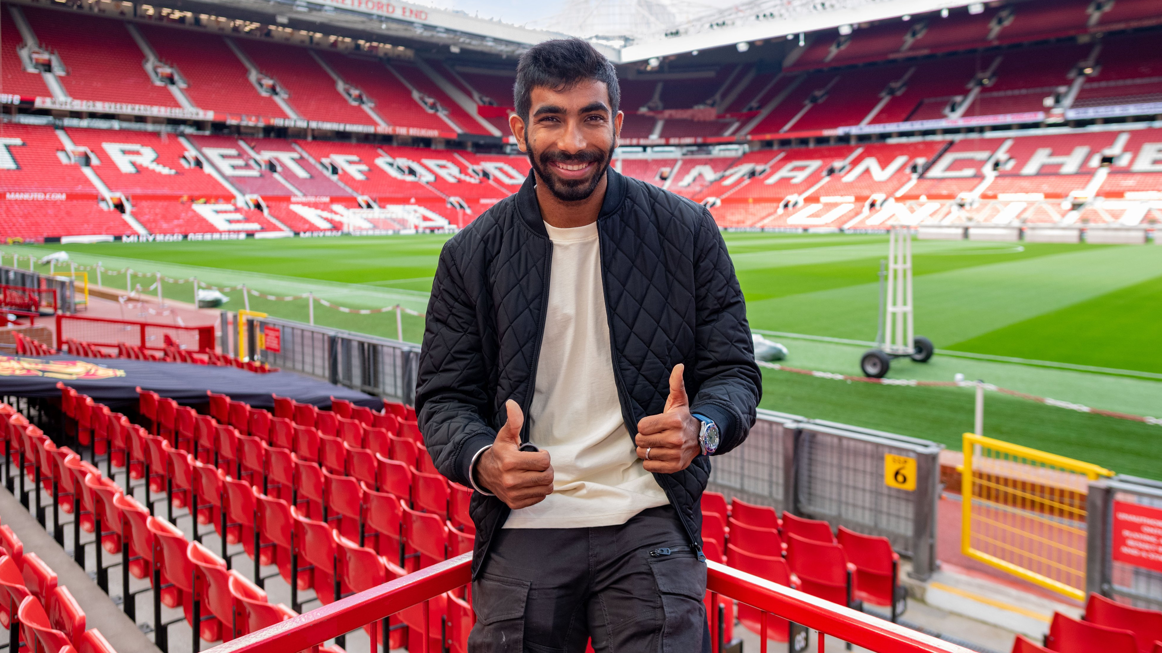 Manchester United shares pictures from Jasprit Bumrah's visit to Old Trafford