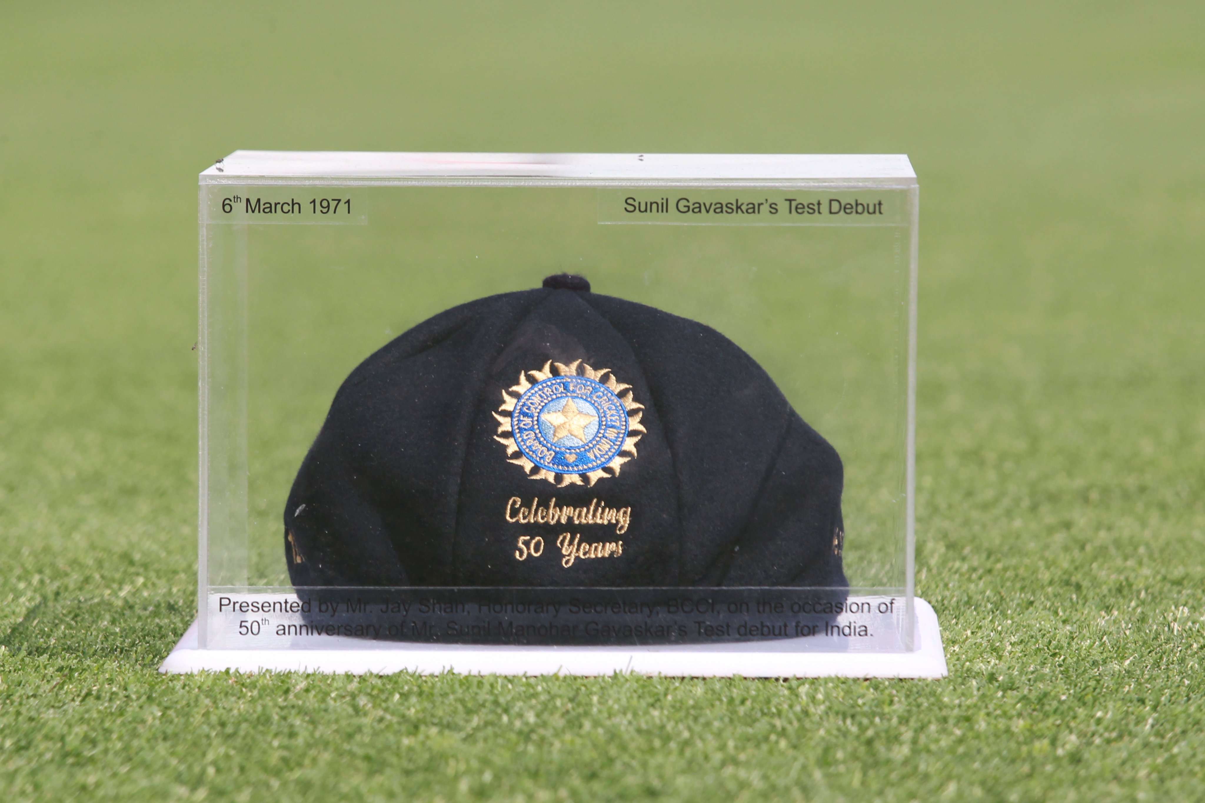 The cap presented to Sunil Gavaskar | BCCI Twitter