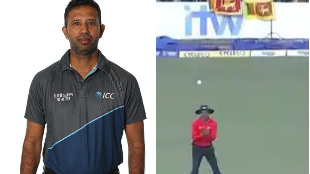 SL v AUS 2022: Kumar Dharmasena trolled as picture of him attempting to take a catch in 3rd ODI goes viral
