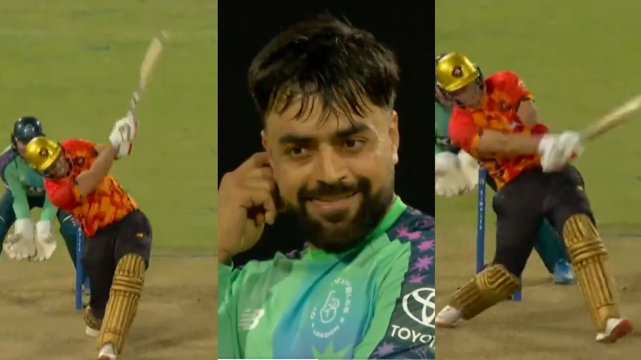 WATCH- Rashid Khan annihilated for 26 runs in 5 balls by Liam Livingstone; goes for 59 runs in The Hundred game