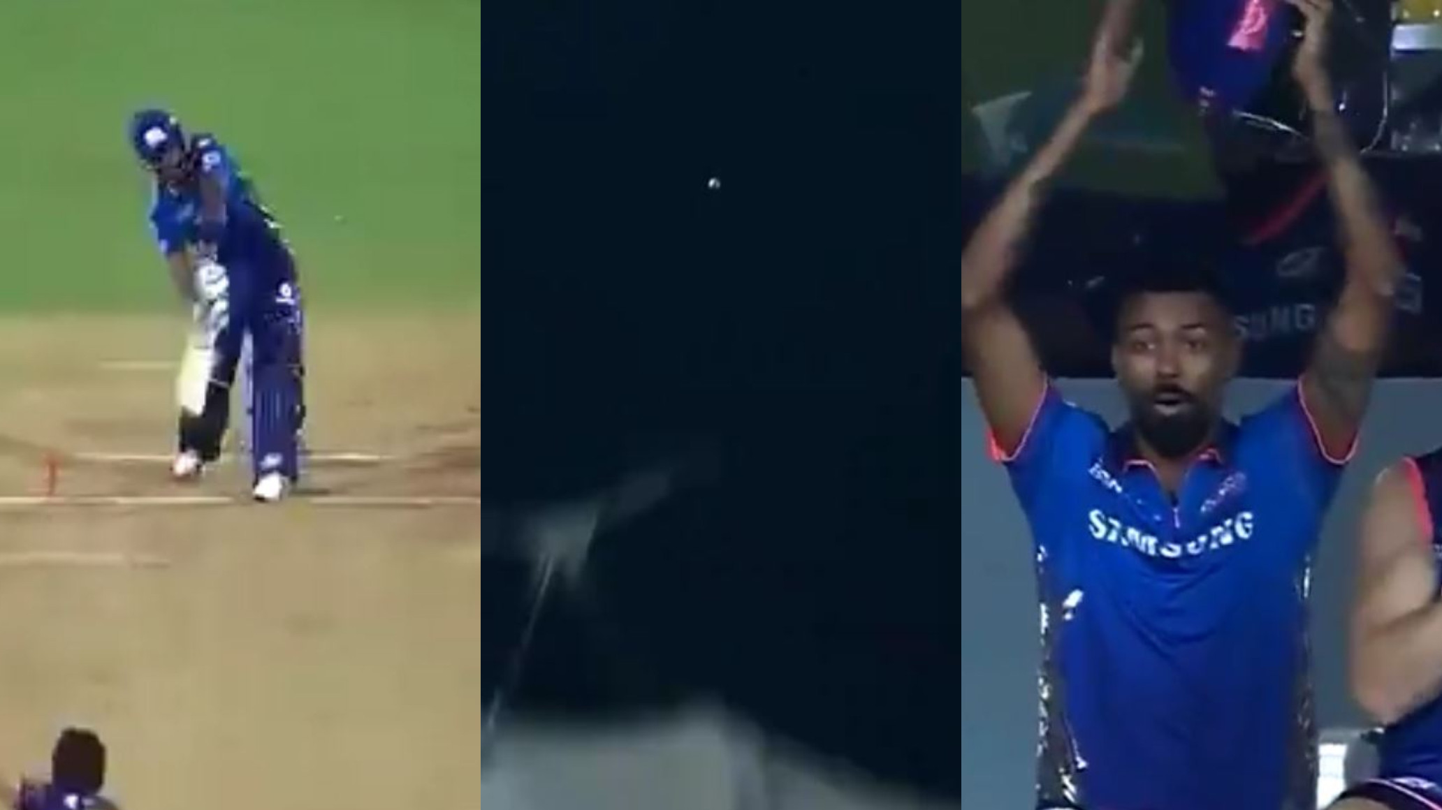 IPL 2021: WATCH- Suryakumar Yadav deposits Pat Cummins’ ball on the roof; Hardik reacts awestruck