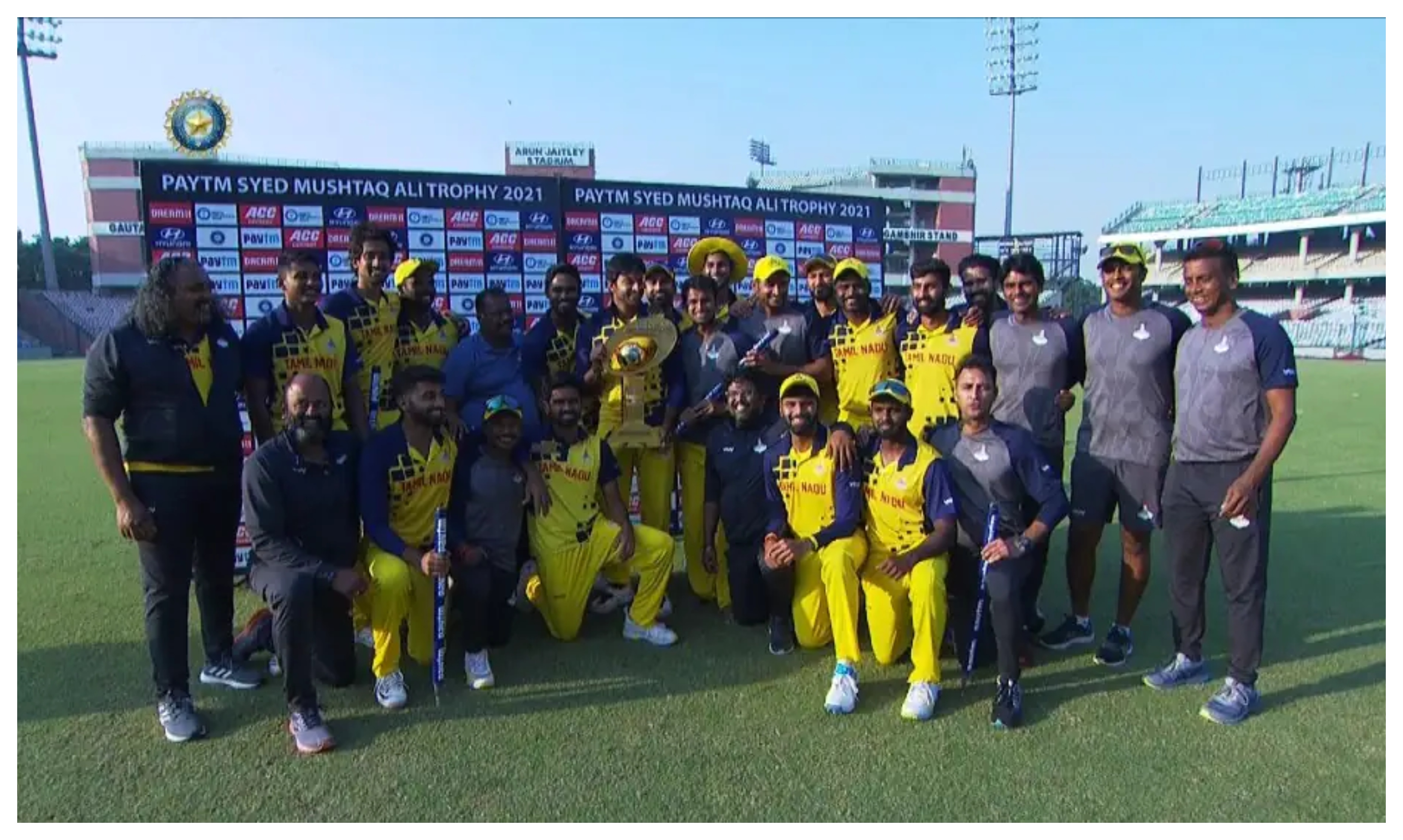 Tamil Nadu cricket team after winning the Syed Mushtaq Ali T20 Trophy | BCCI Domestic/Twitter
