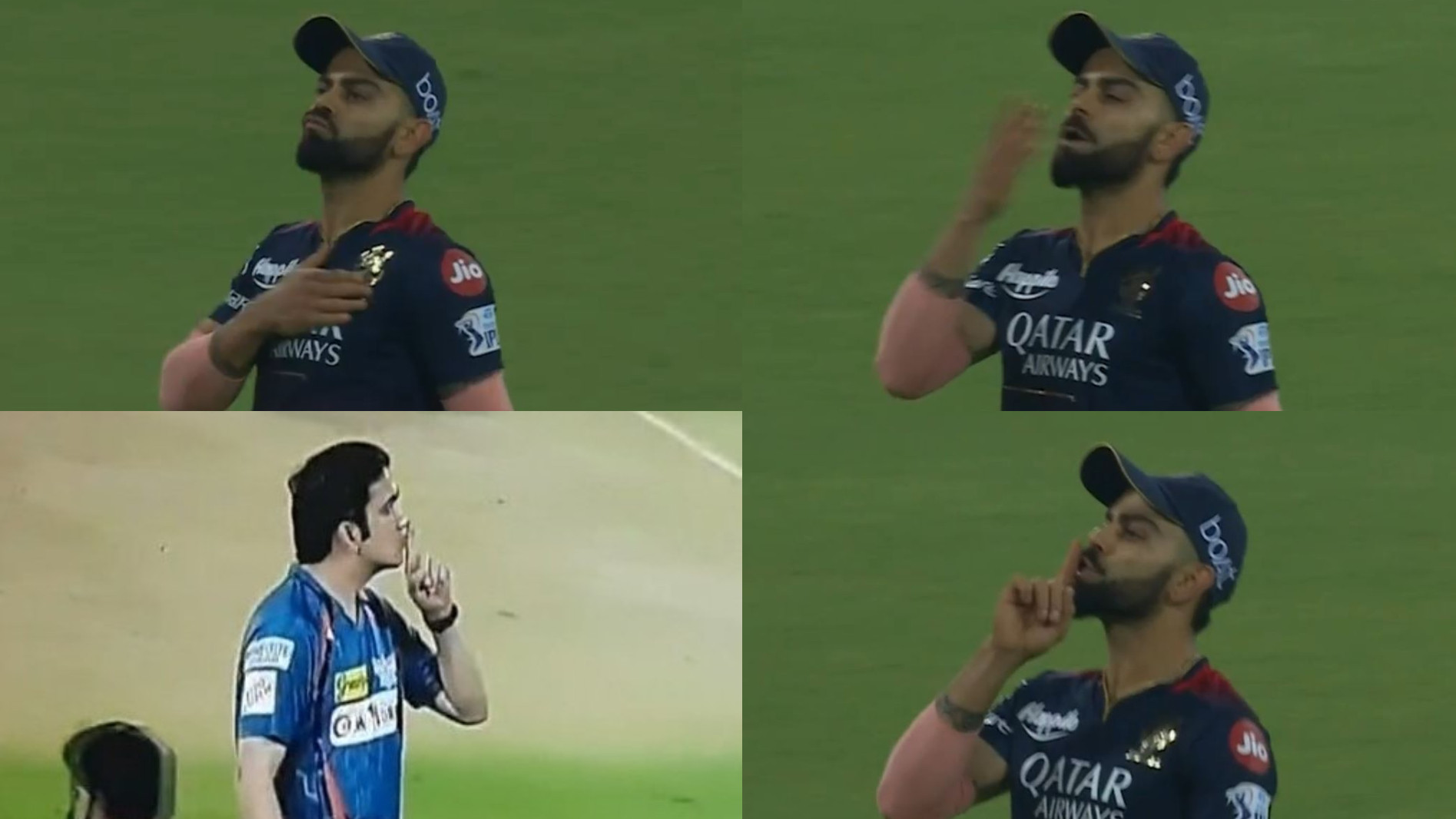 IPL 2023: WATCH- Kohli blows kisses, makes keep quiet sign at Ekana in response to Gambhir’s gesture in Bengaluru