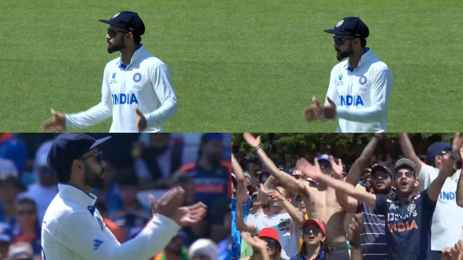 WTC 2023 Final: WATCH- Virat Kohli urges the crowd at Oval to cheer for India, show enthusiasm as team battles