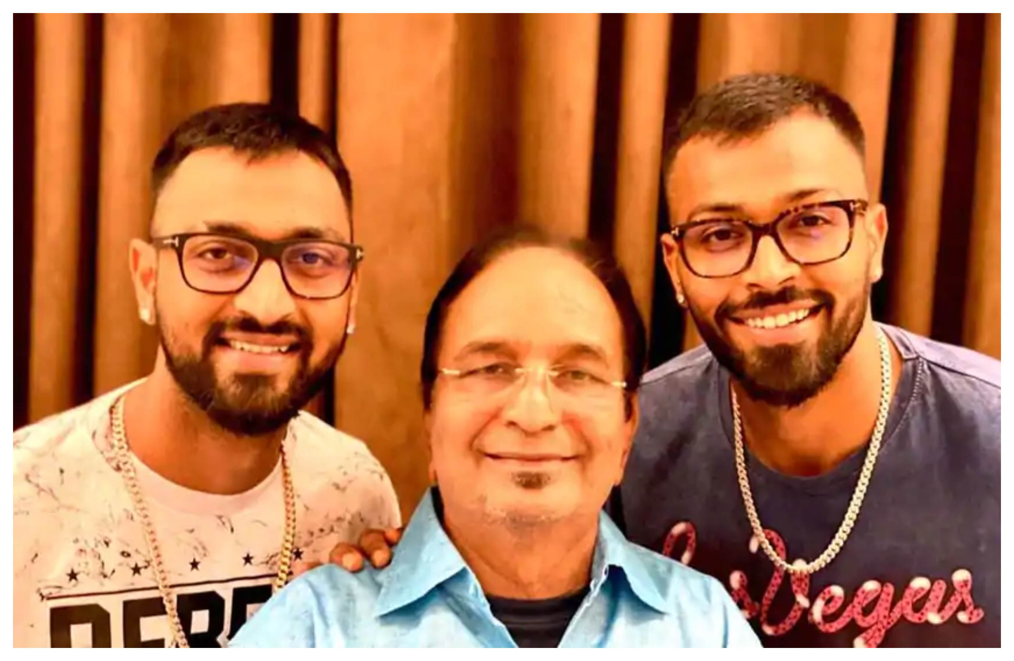 Hardik Pandya and Krunal Pandy with their father | Instagram
