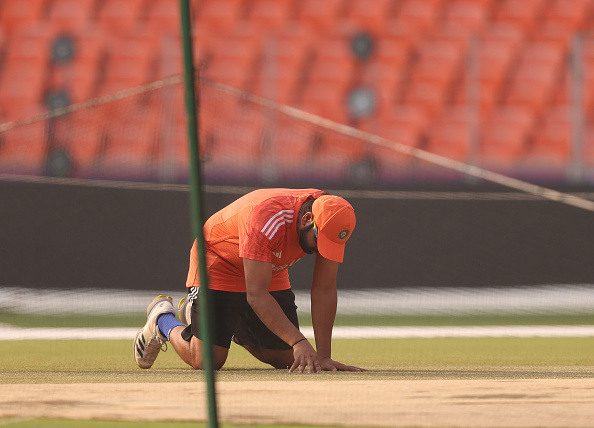 Rohit Sharma inspected the pitch on Friday | Getty