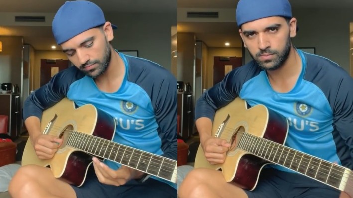 AUS v IND 2020-21: WATCH - Deepak Chahar plays tune from Shah Rukh Khan's movie on guitar