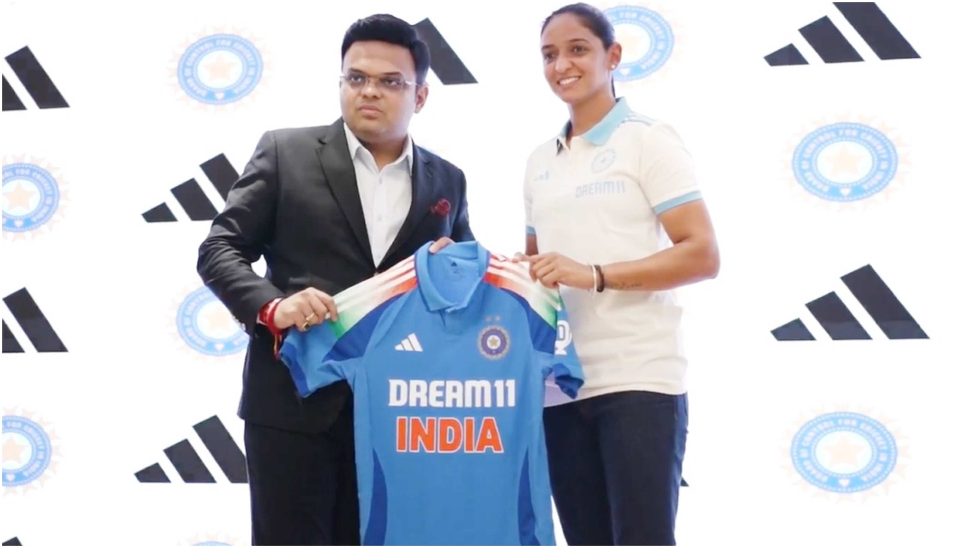 Jay Shah and Hamanpreet Kaur attended the unveiling ceremony of new jersey | BCCI