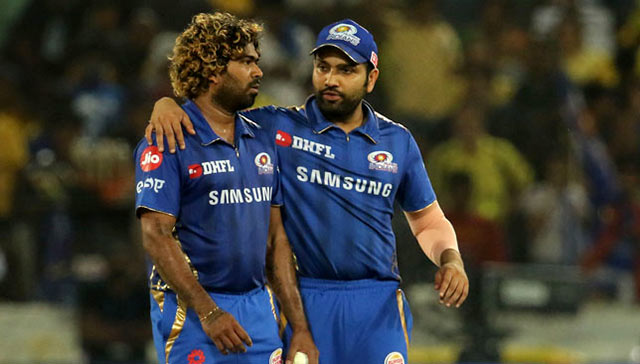 Lasith Malinga with MI captain Rohit Sharma | Twitter