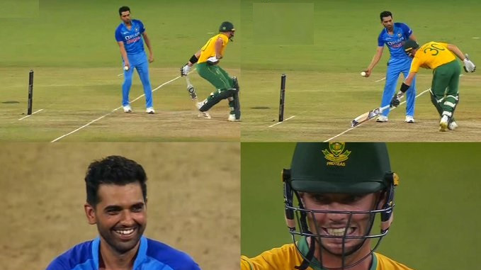 IND v SA 2022: WATCH- Deepak Chahar almost runs out Tristan Stubbs at non-striker’s end before warning him