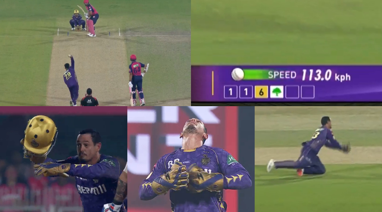 Quinton de Kock's commitment to catch on Varun's 113 kph delivery | X