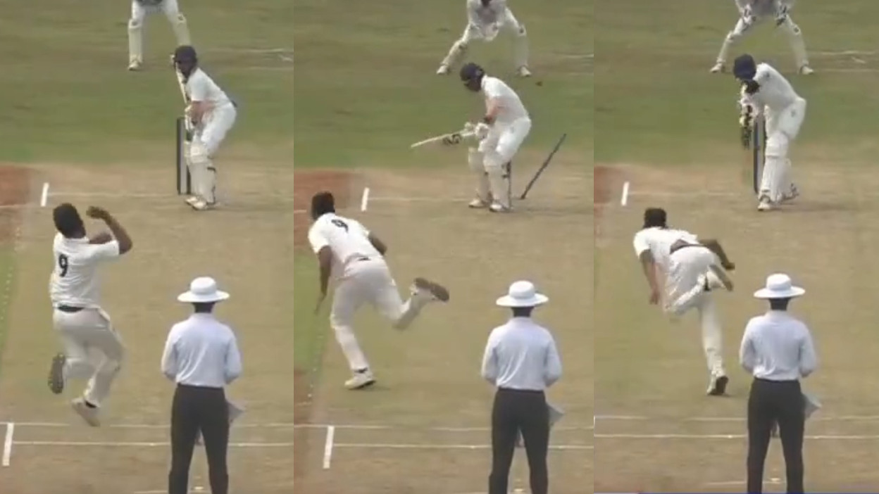 WATCH- Umran Malik takes a wicket in his first over on return to cricket after one year