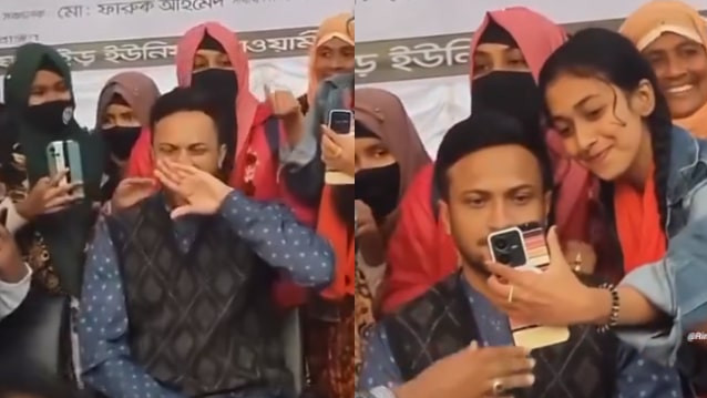 WATCH - Shakib Al Hasan yawns during election campaign; gives uninterested look to fans for selfies