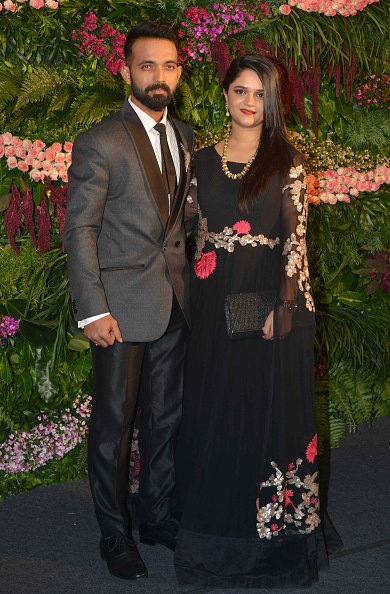 Ajinkya Rahane with his wife | Getty Images