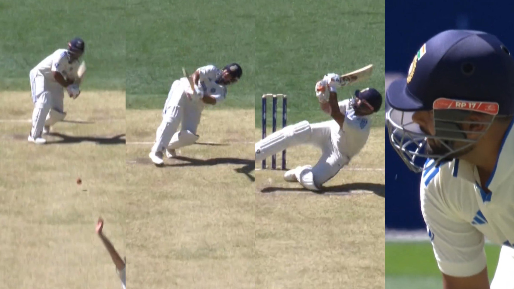 BGT 2024: WATCH- Rishabh Pant’s audacious falling six shot off Pat Cummins in Perth Test