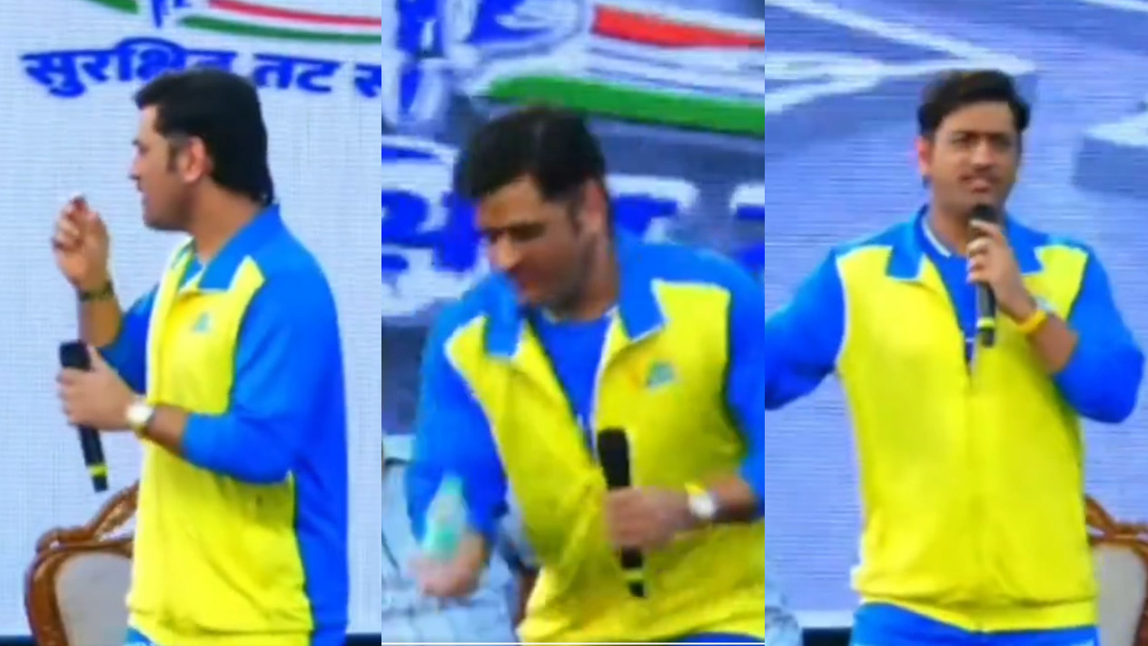 WATCH- ‘Catching is still good’- MS Dhoni hilariously praises himself after catching a bottle of water