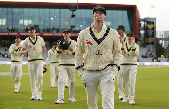 Steve Smith walking back after the stumps | GETTY 