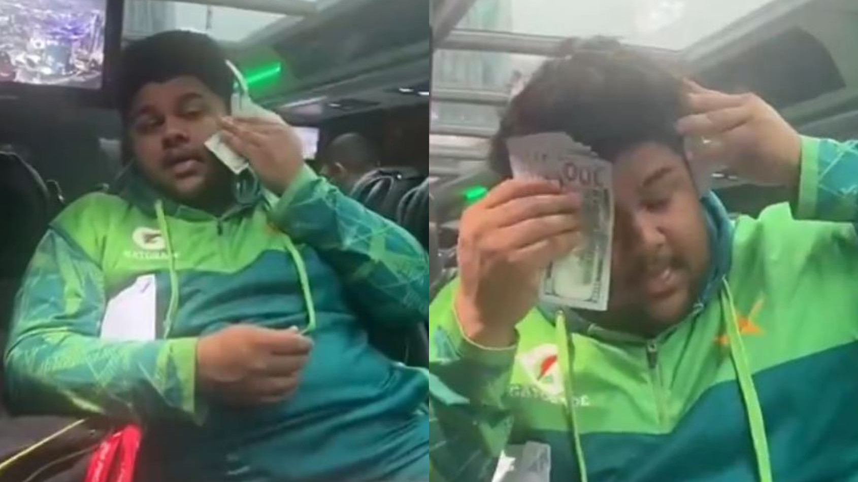 WATCH- Babar Azam shares Azam Khan’s video of wiping sweat with dollars; Fans slam both for being insensitive