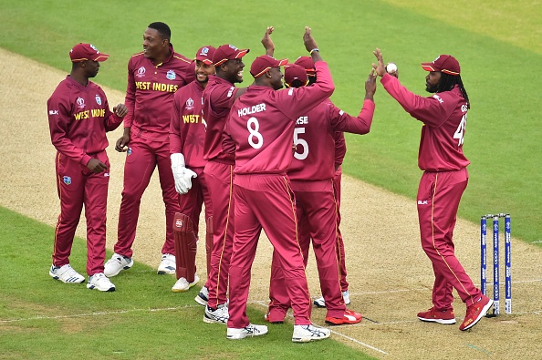 West Indies team celebrating a wicket | Getty