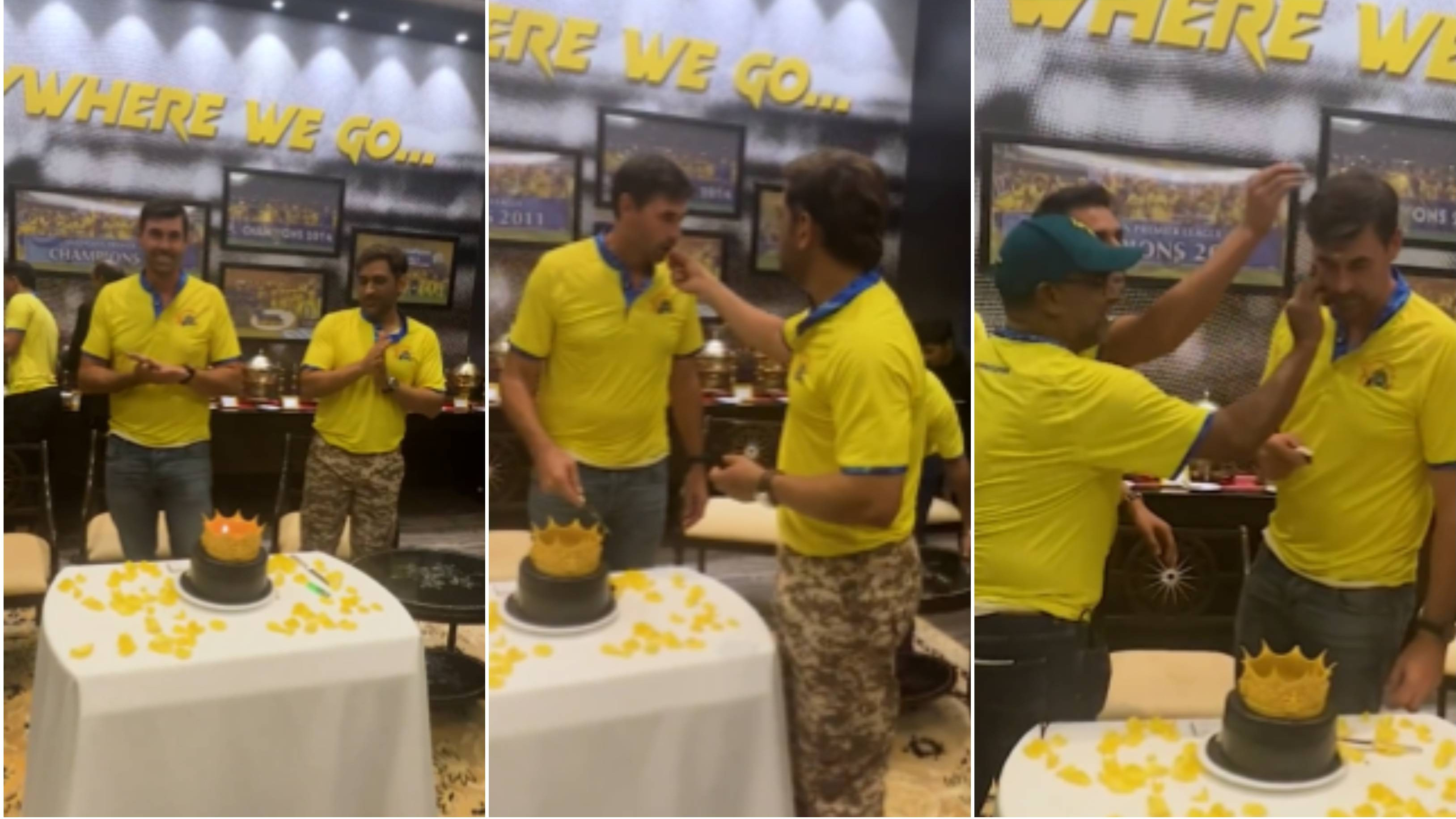 IPL 2023: WATCH – Stephen Fleming cuts cake as MS Dhoni-led CSK squad celebrates his 50th birthday