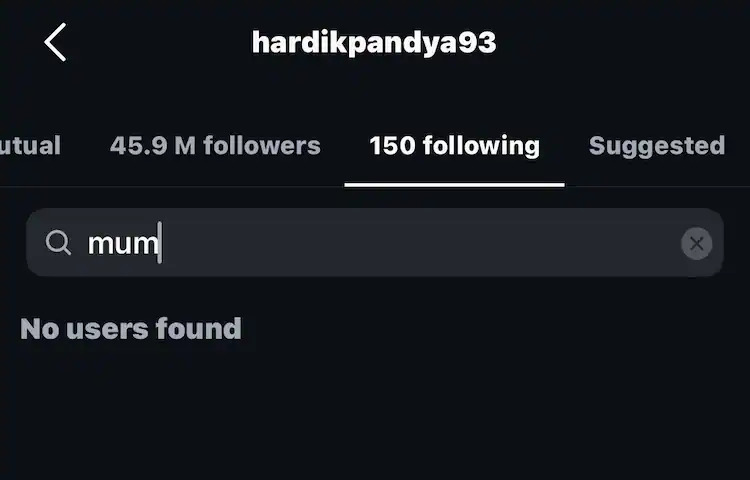 Hardik Pandya Instagram Screenshot