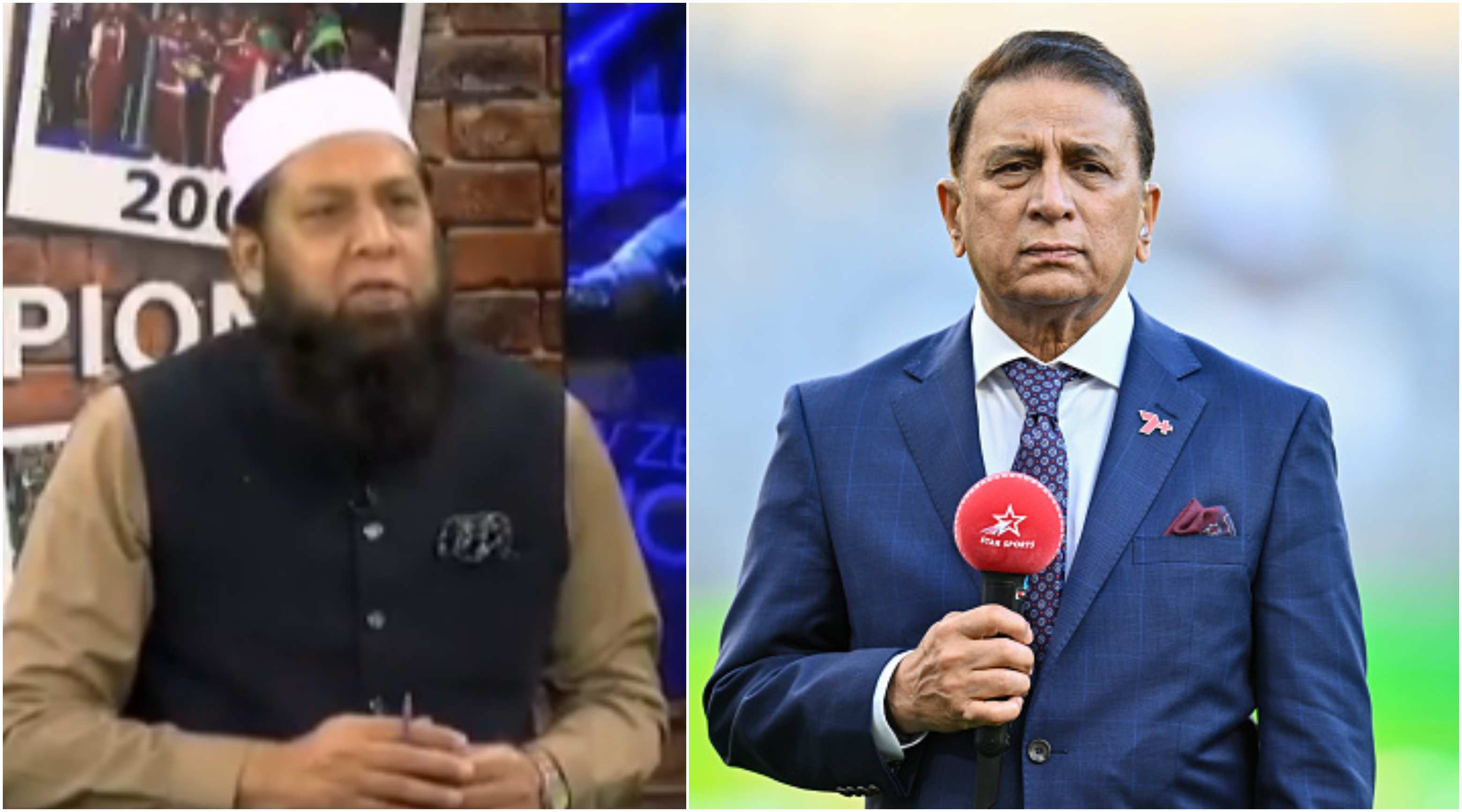 Inzamam-ul-Haq and Sunil Gavaskar | X/Getty