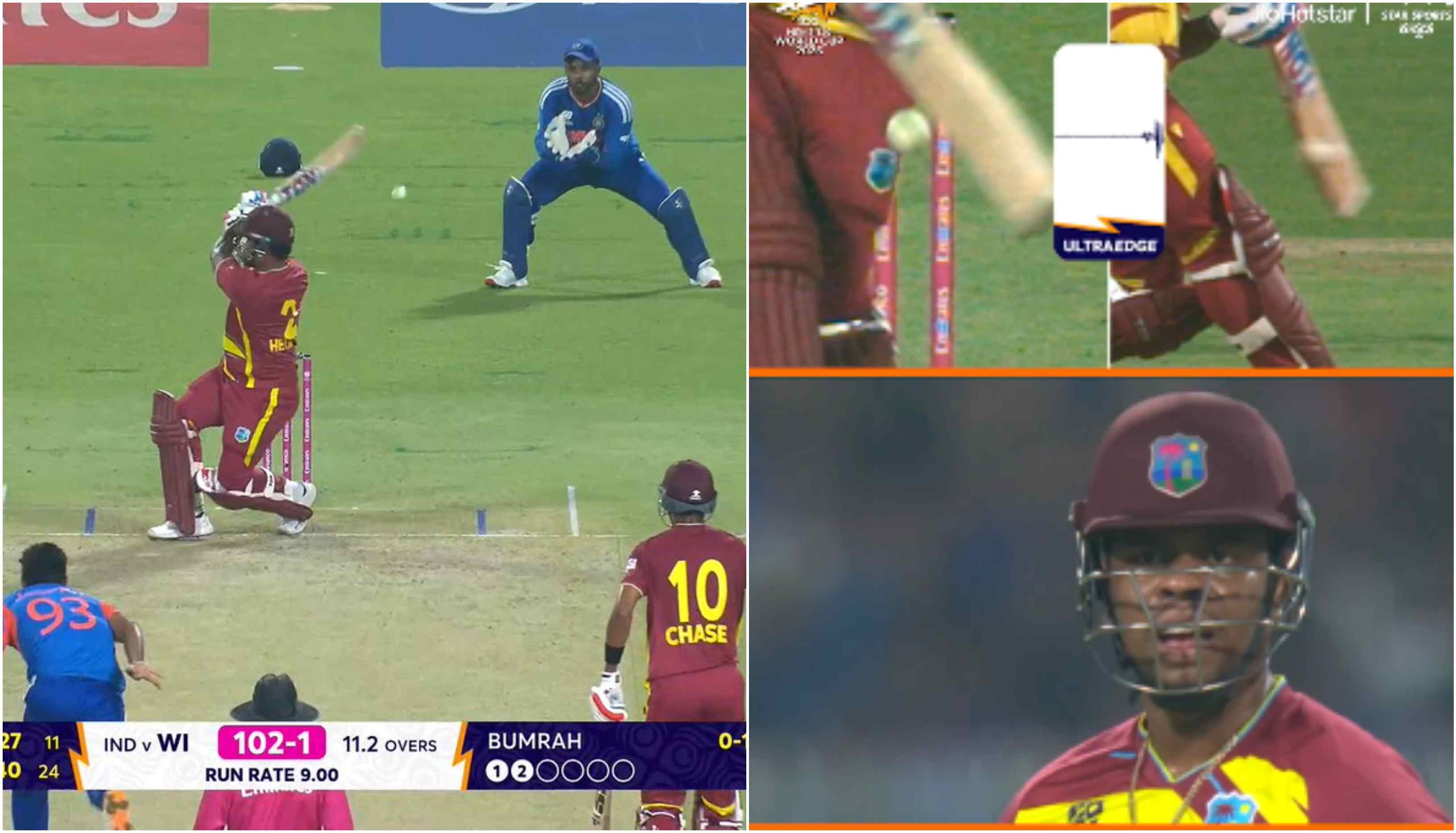 Shimron Hetmyer's dismissal triggered a debate | Screengrabs