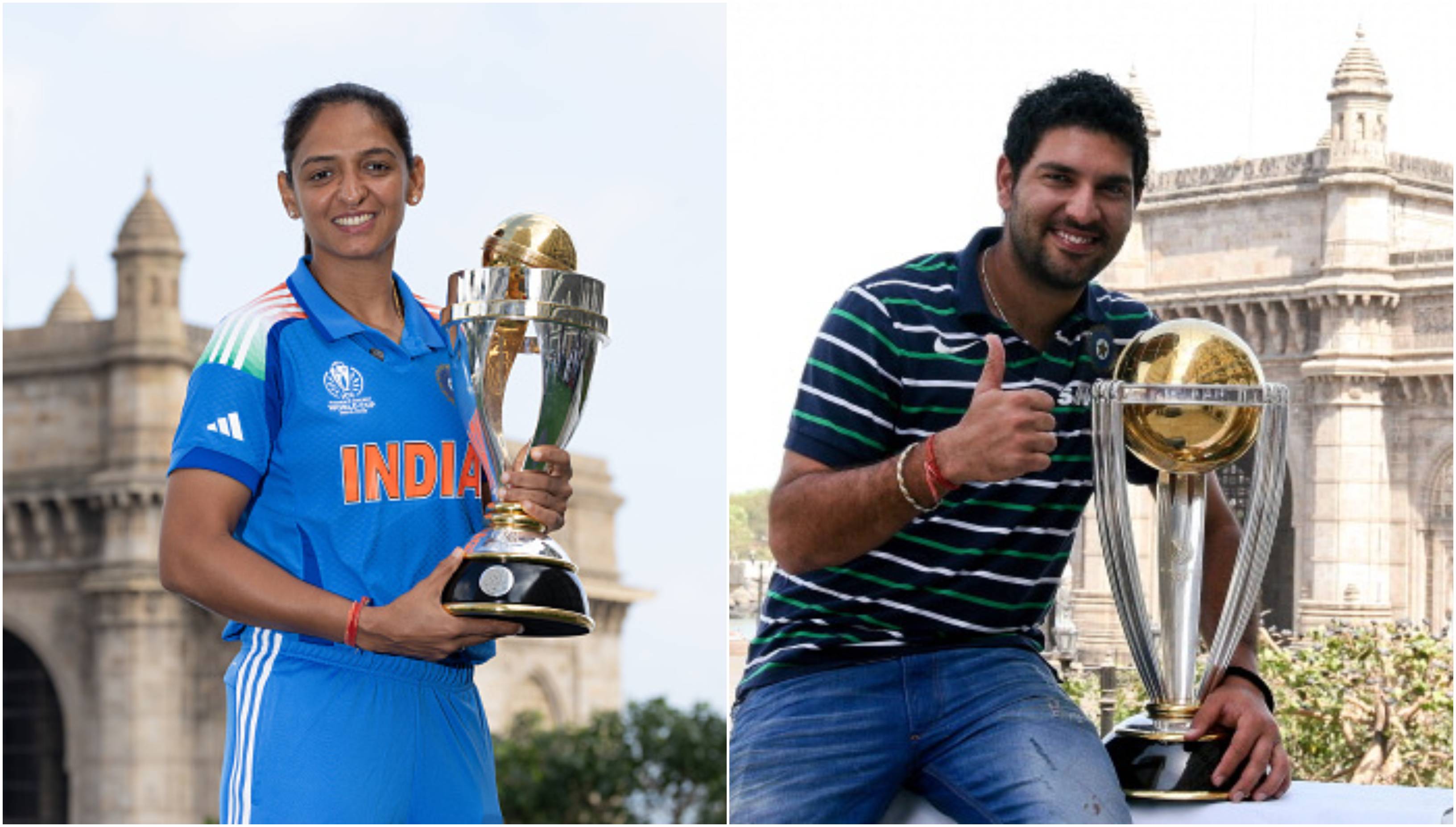 Harmanpreet Kaur and Yuvraj Singh | Getty