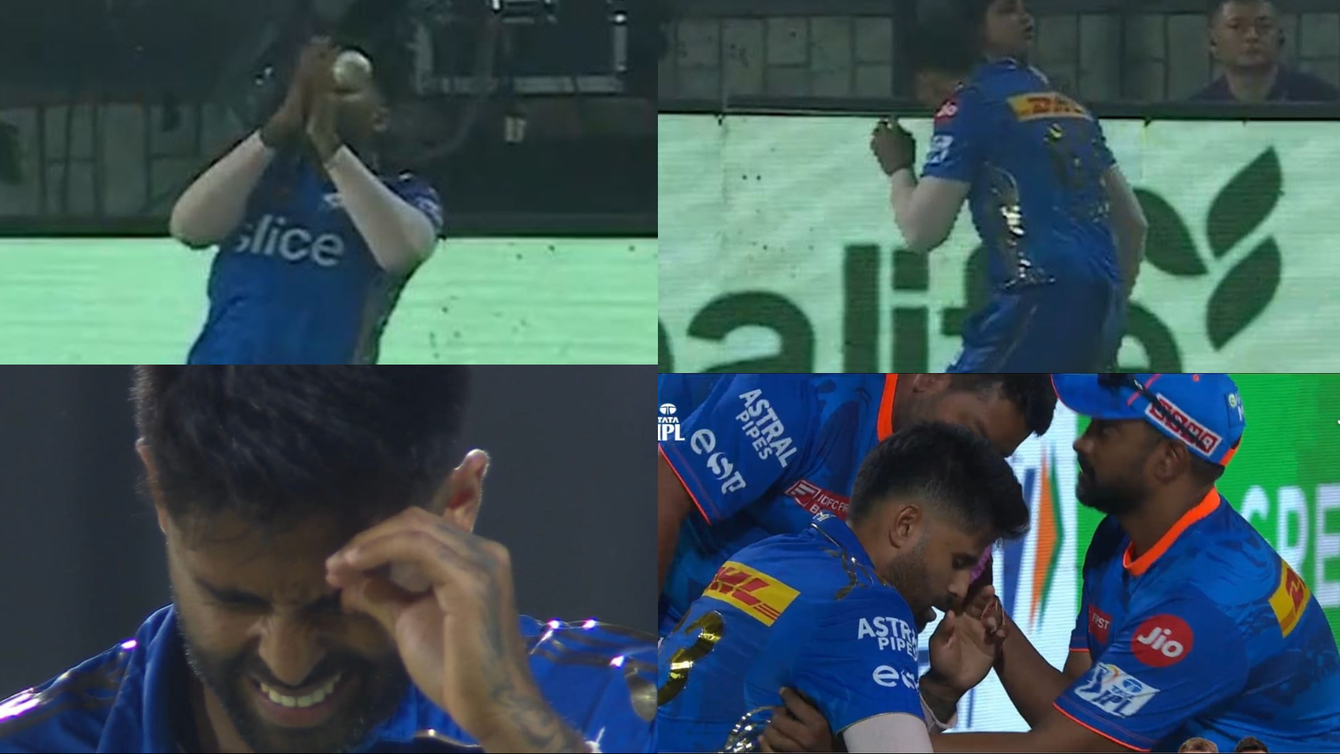 IPL 2023: WATCH- Suryakumar Yadav gets hit on forehead after missing a catch; Twitterati show concern