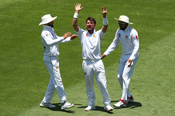 Yasir celebrates Smith's wicket in Brisbane | Getty Images