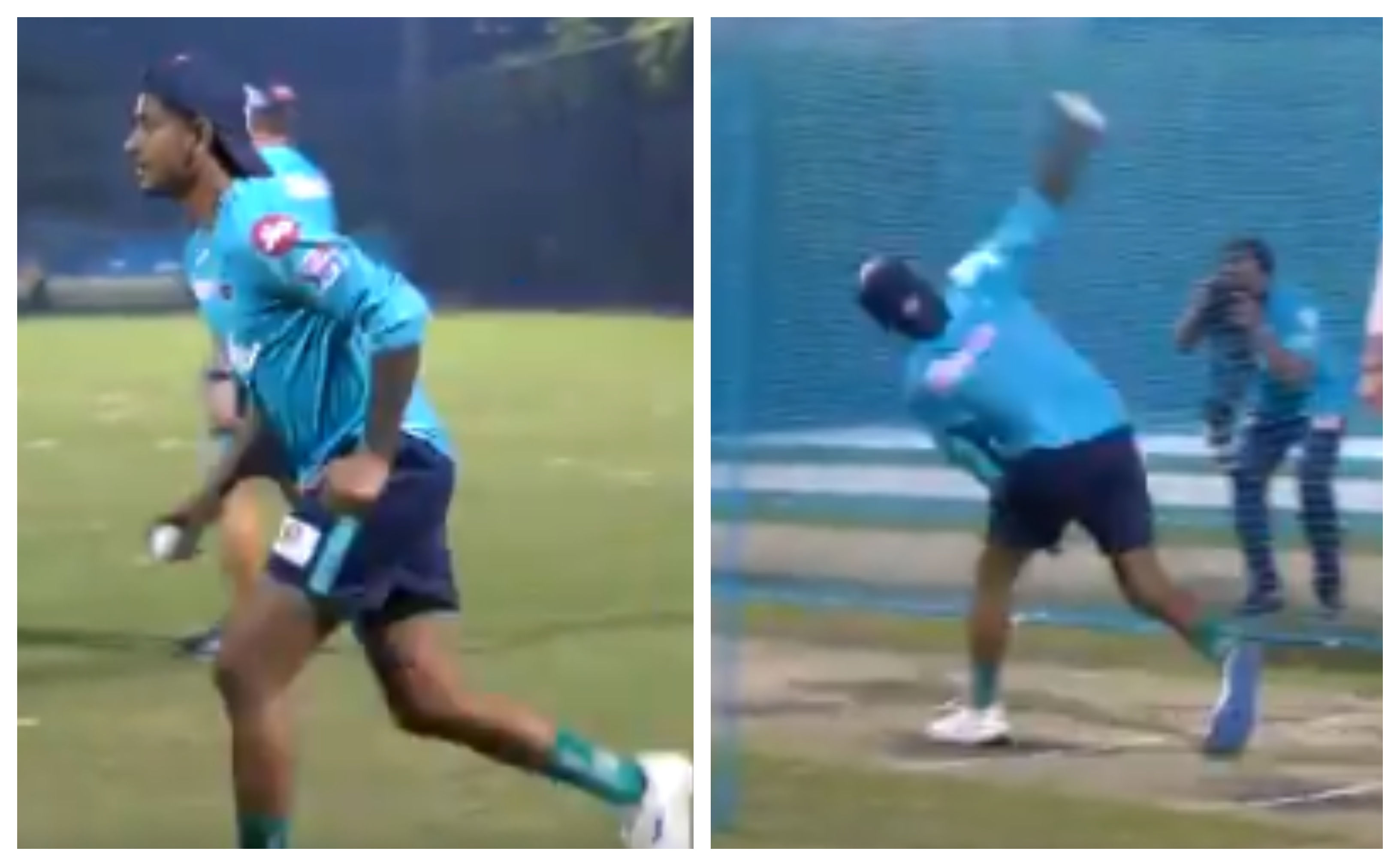 Sandeep Lamichhane displayed pace bowling skills in the nets | Screengrab