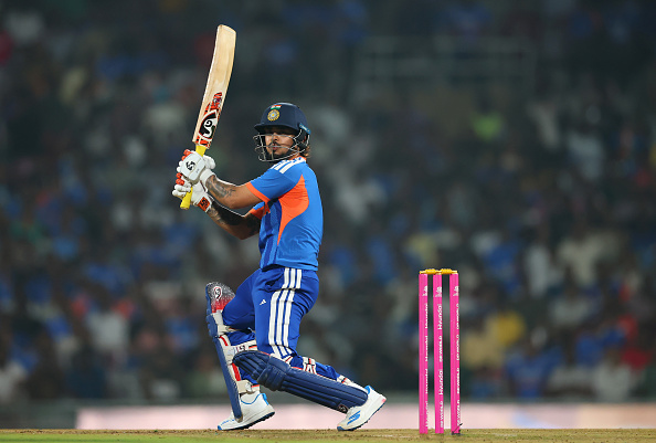 Ishan Kishan during his 20-ball 53 in IND v SA warmup game | Getty