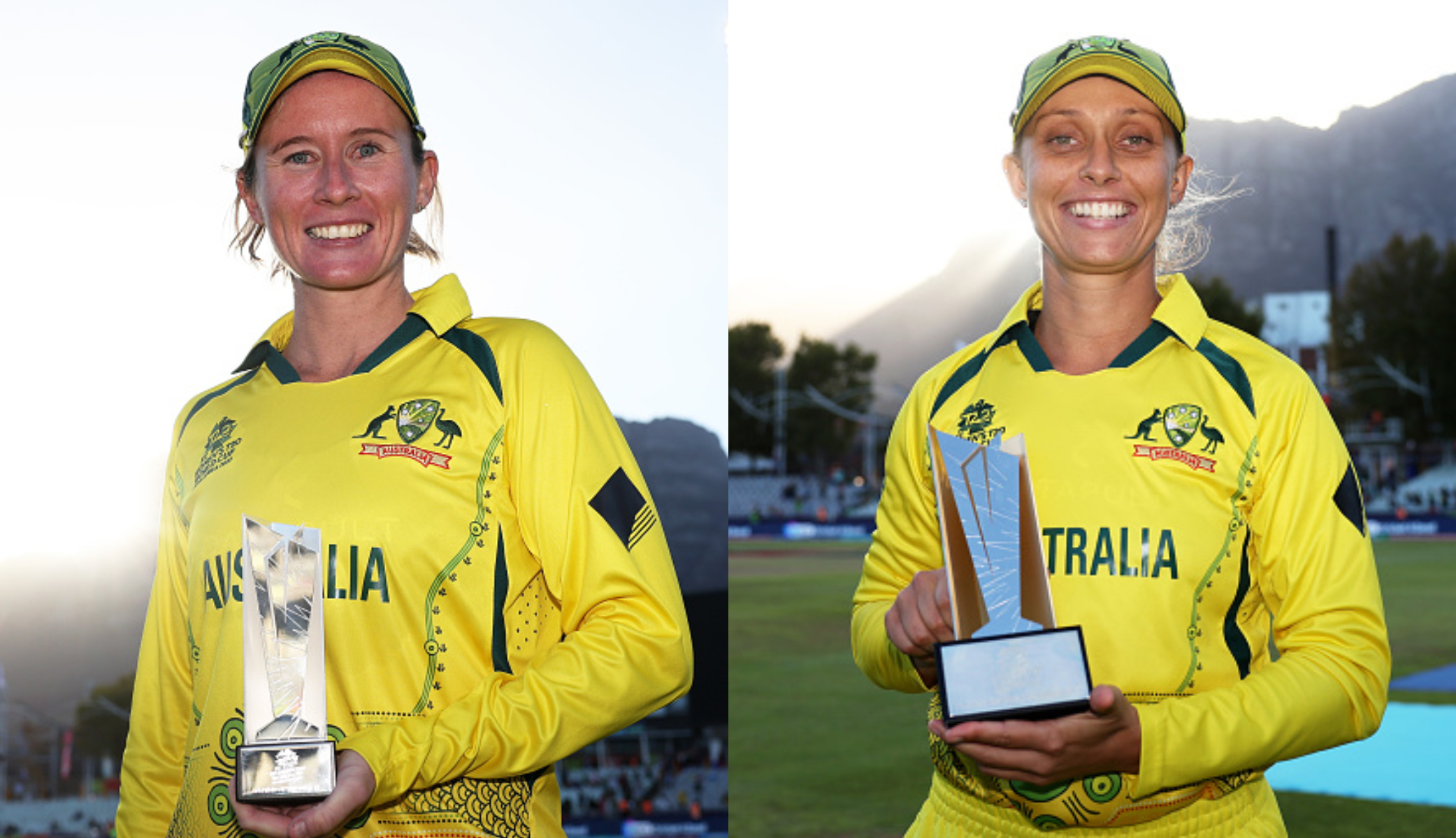 Beth Mooney with the PoTM award and Ash Gardner with PoTS award | Getty