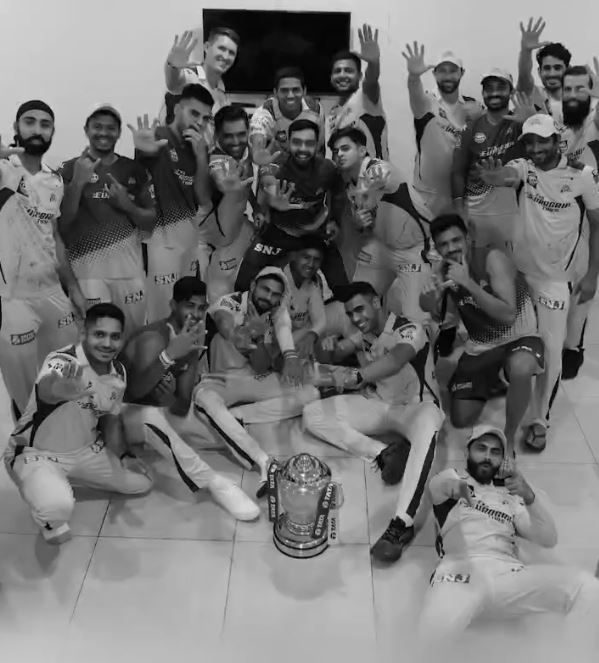 CSK players recreating viral reel after IPL 2023 win | Twitter