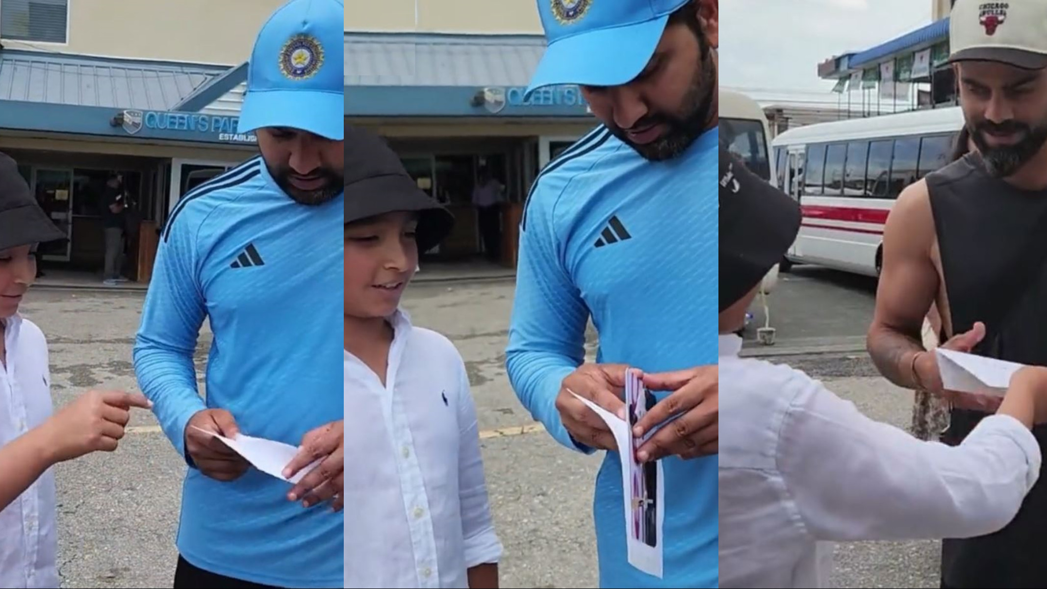 WI v IND 2023: WATCH- “It’s between you and me”- Rohit after getting greeting card from young fans; Kohli also gets a card