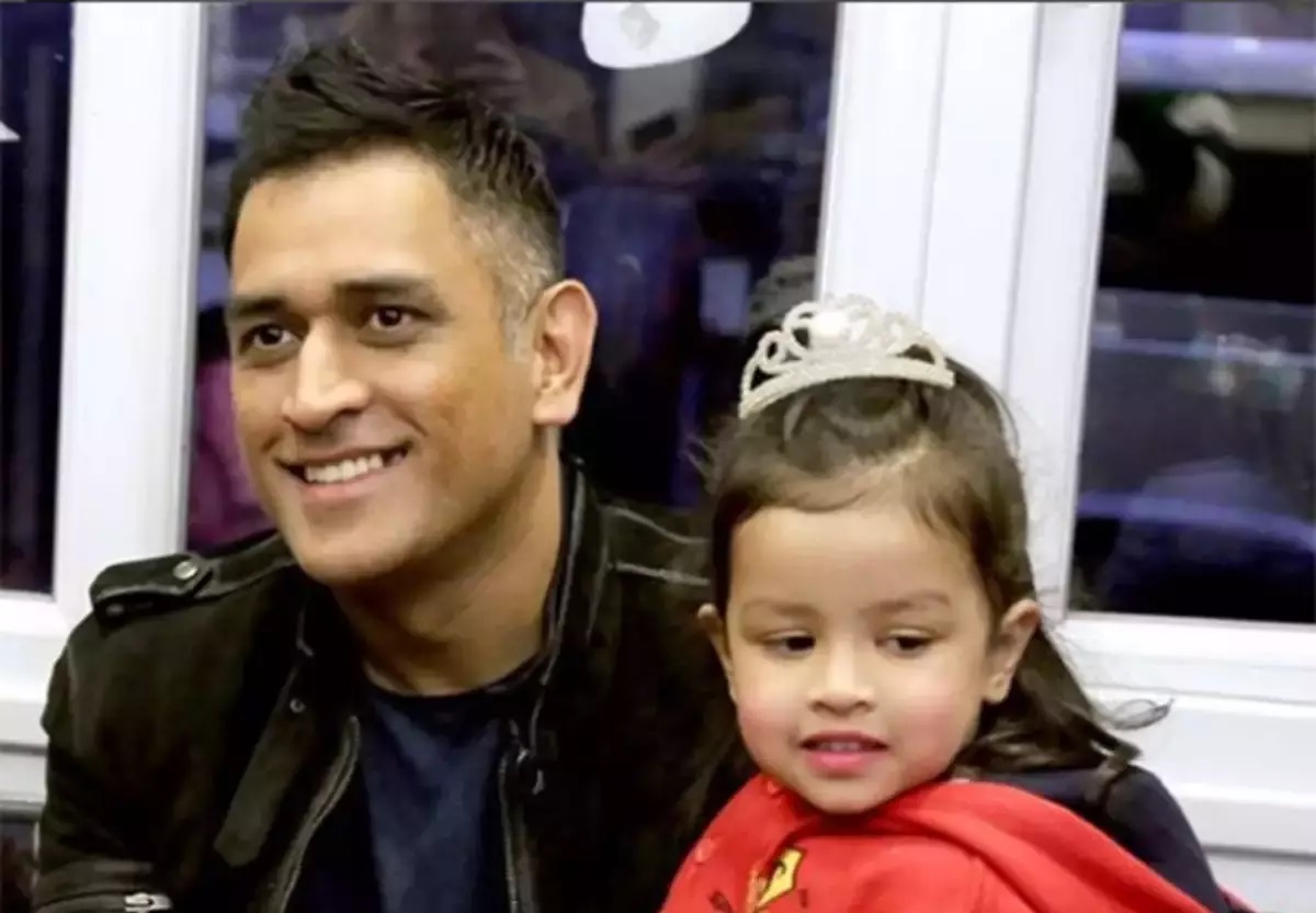 MS Dhoni with Ziva