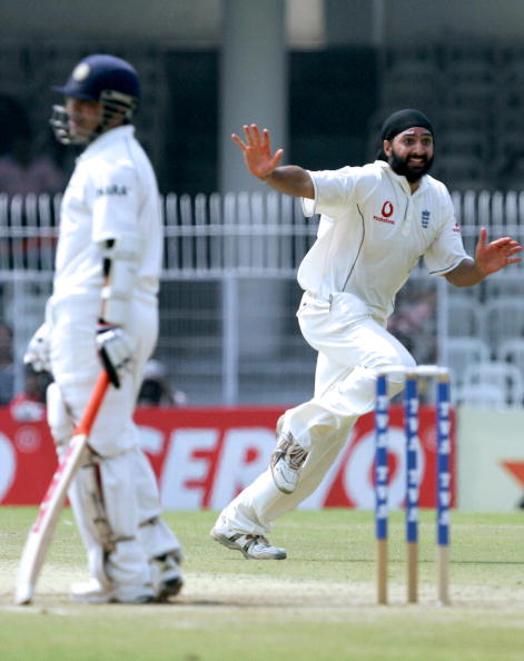 Monty Panesar celebrates Sachin Tendulkar's wicket | Getty