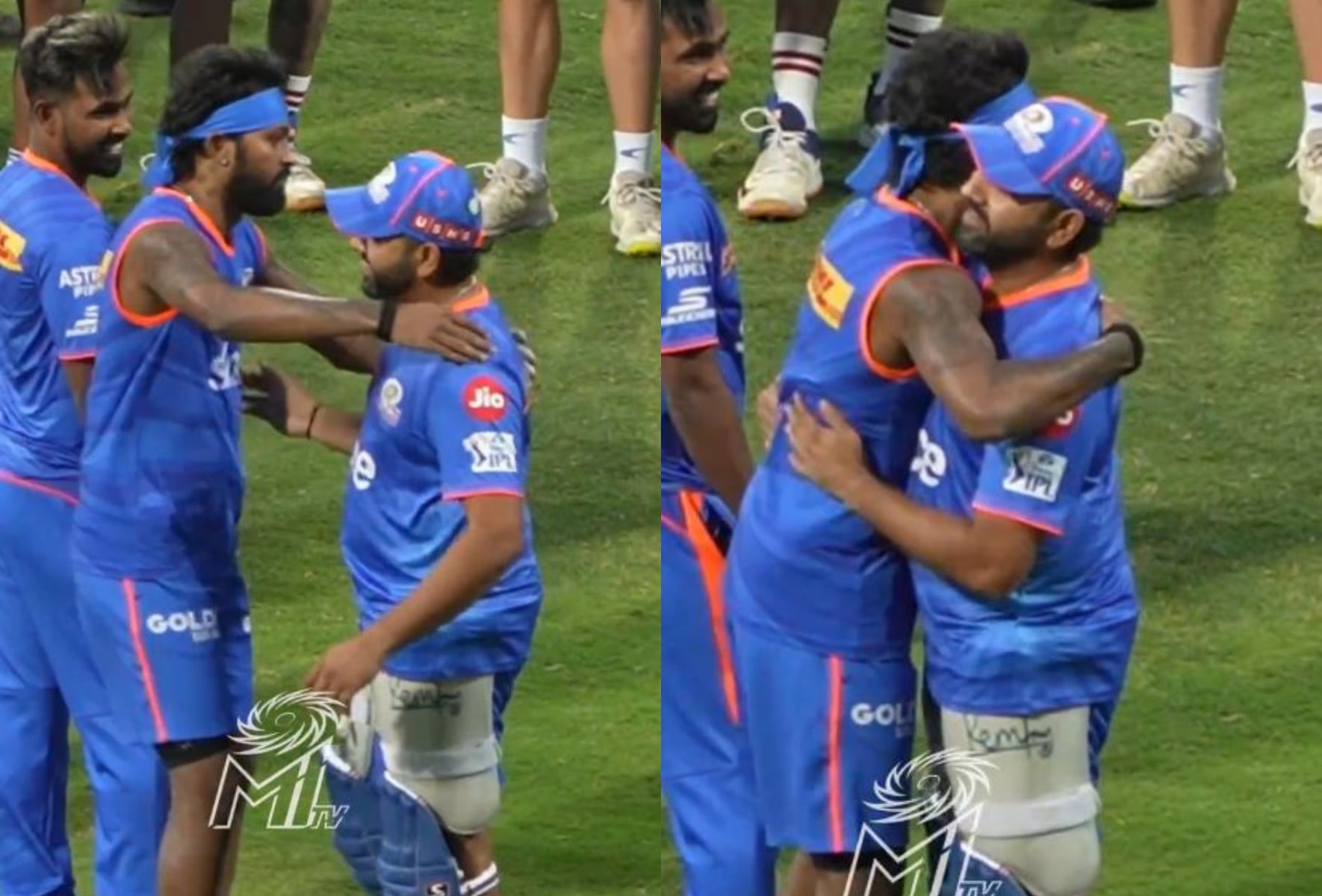 Hardik Pandya and Rohit Sharma shared a hug during MI training | MI X