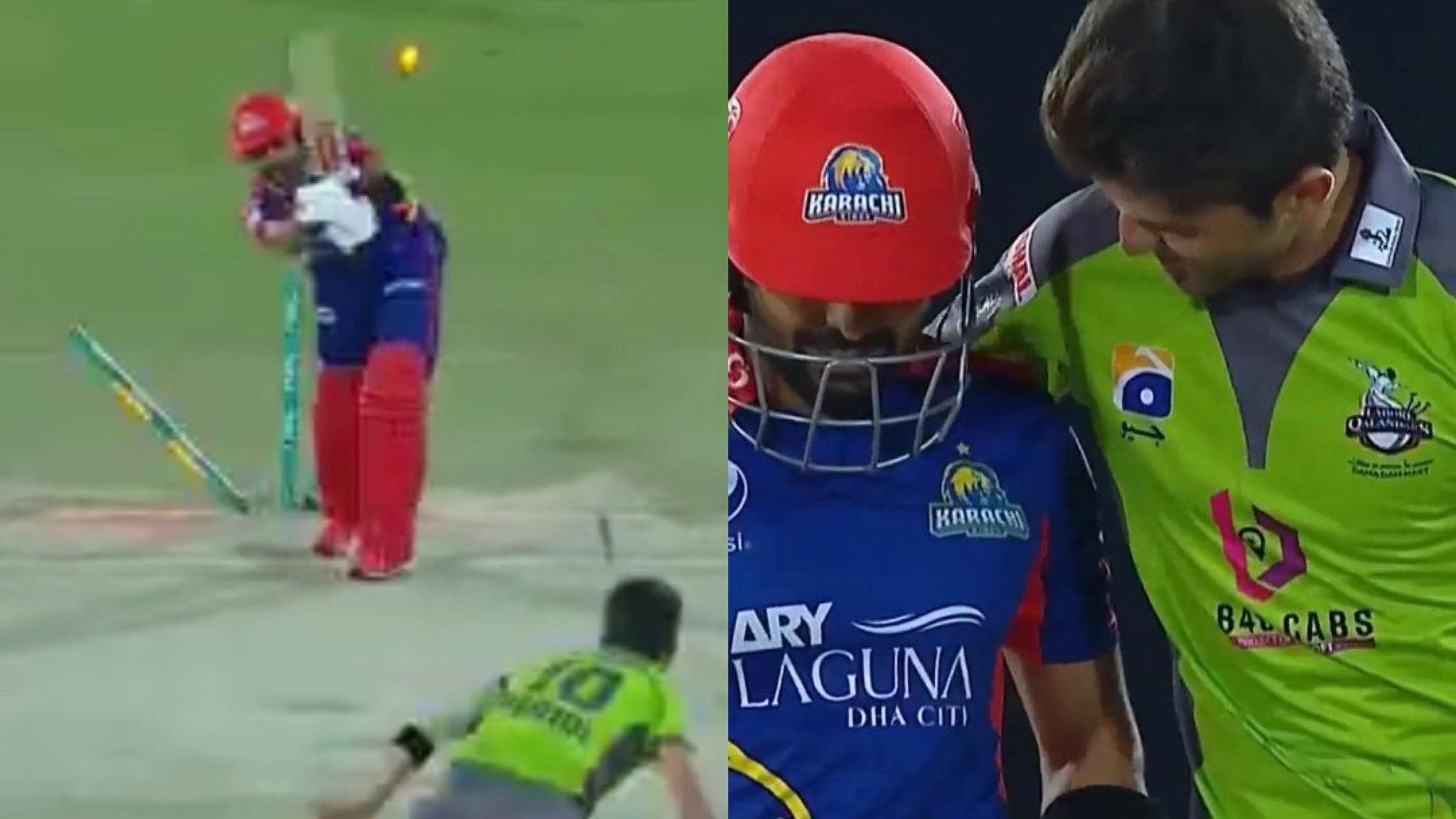 PSL 2021: WATCH- Shaheen Afridi consoles Babar Azam after cleaning him up with a jaffa
