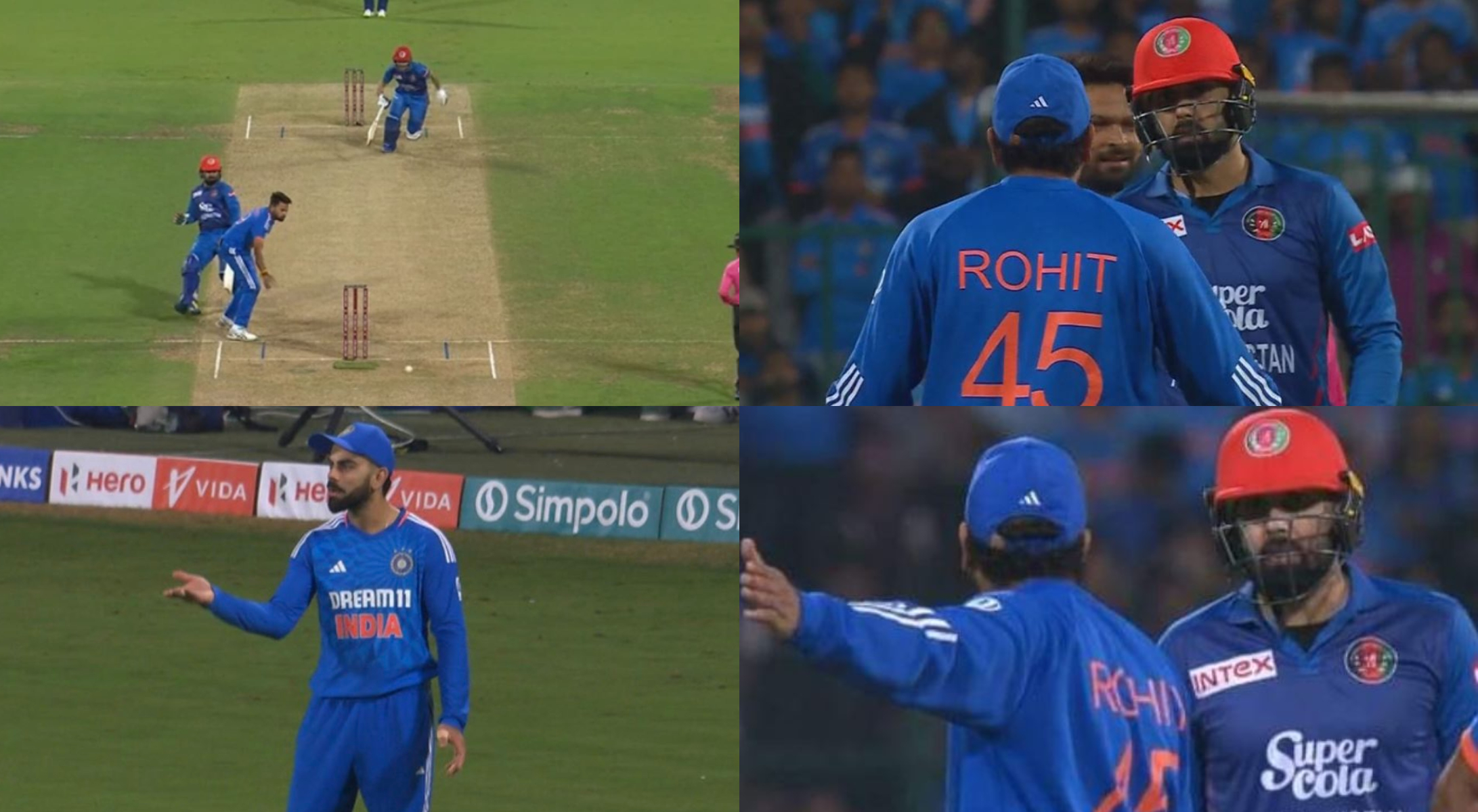 Rohit and Kohli were not happy with Nabi taking extra runs | X