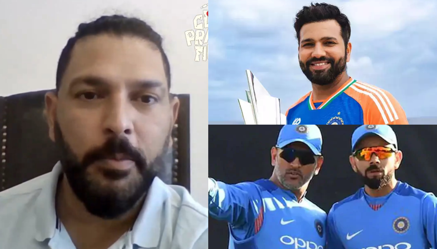 Yuvraj Singh chose Rohit Sharma as his first-choice captain over Dhoni and Kohli | X