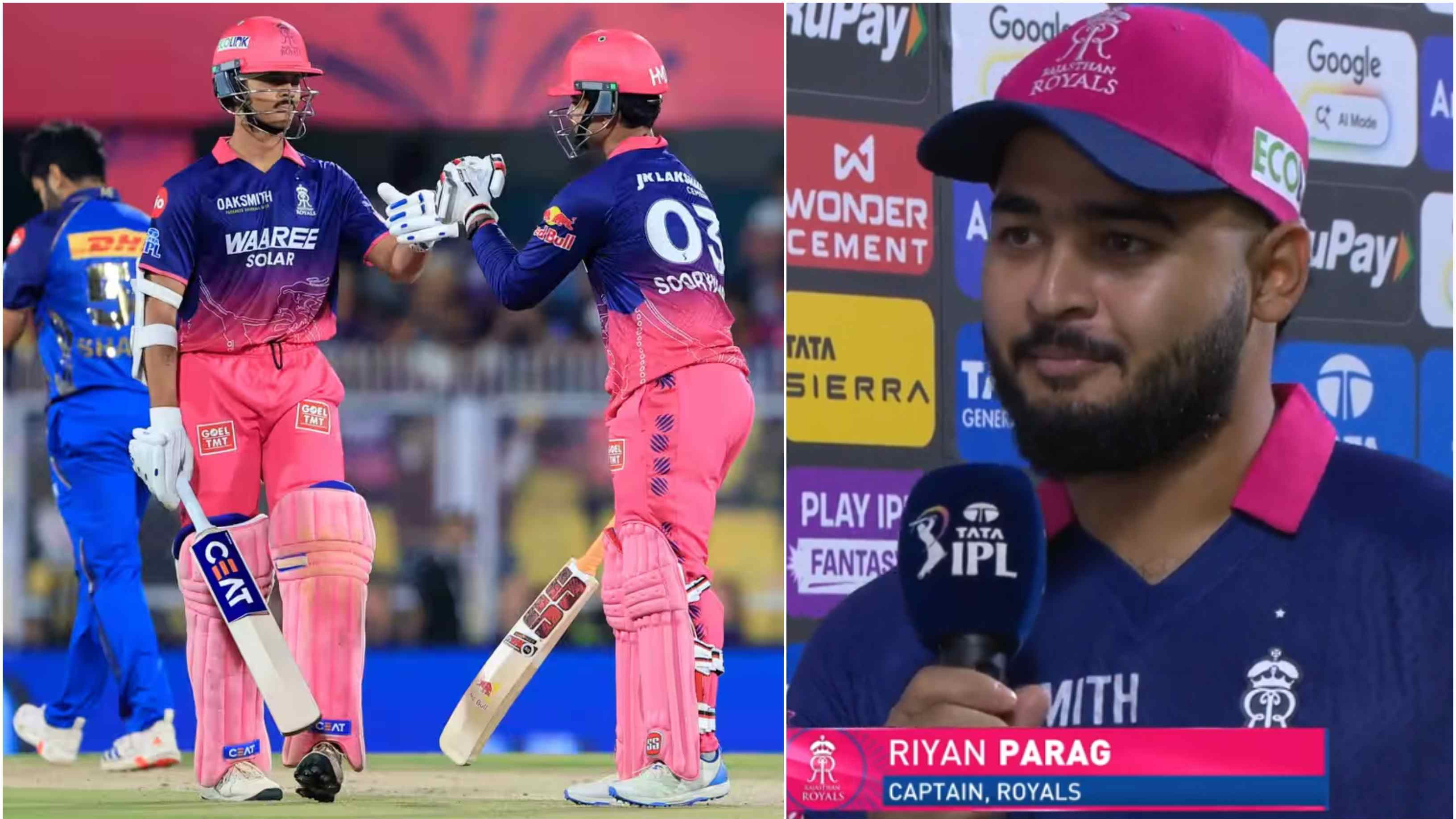 IPL 2026: “Best going on right now,” Riyan Parag praises Jaiswal-Sooryavanshi opening partnership after RR’s win over MI