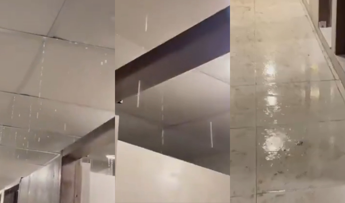 Gaddafi Stadium water leakage | X